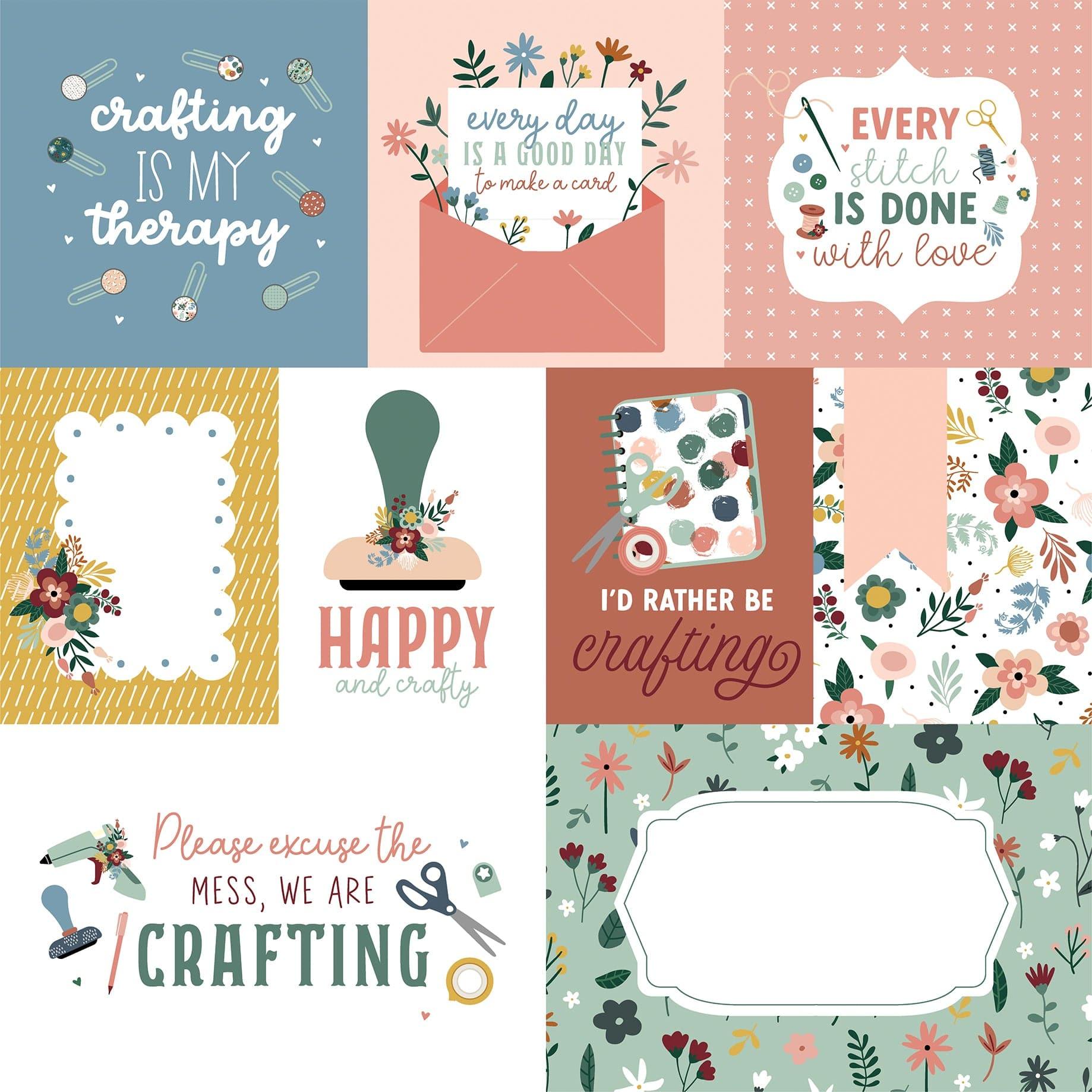 Let's Create Collection Multi Journaling Cards 12 x 12 Double-Sided Scrapbook Paper by Echo Park Paper - Scrapbook Supply Companies