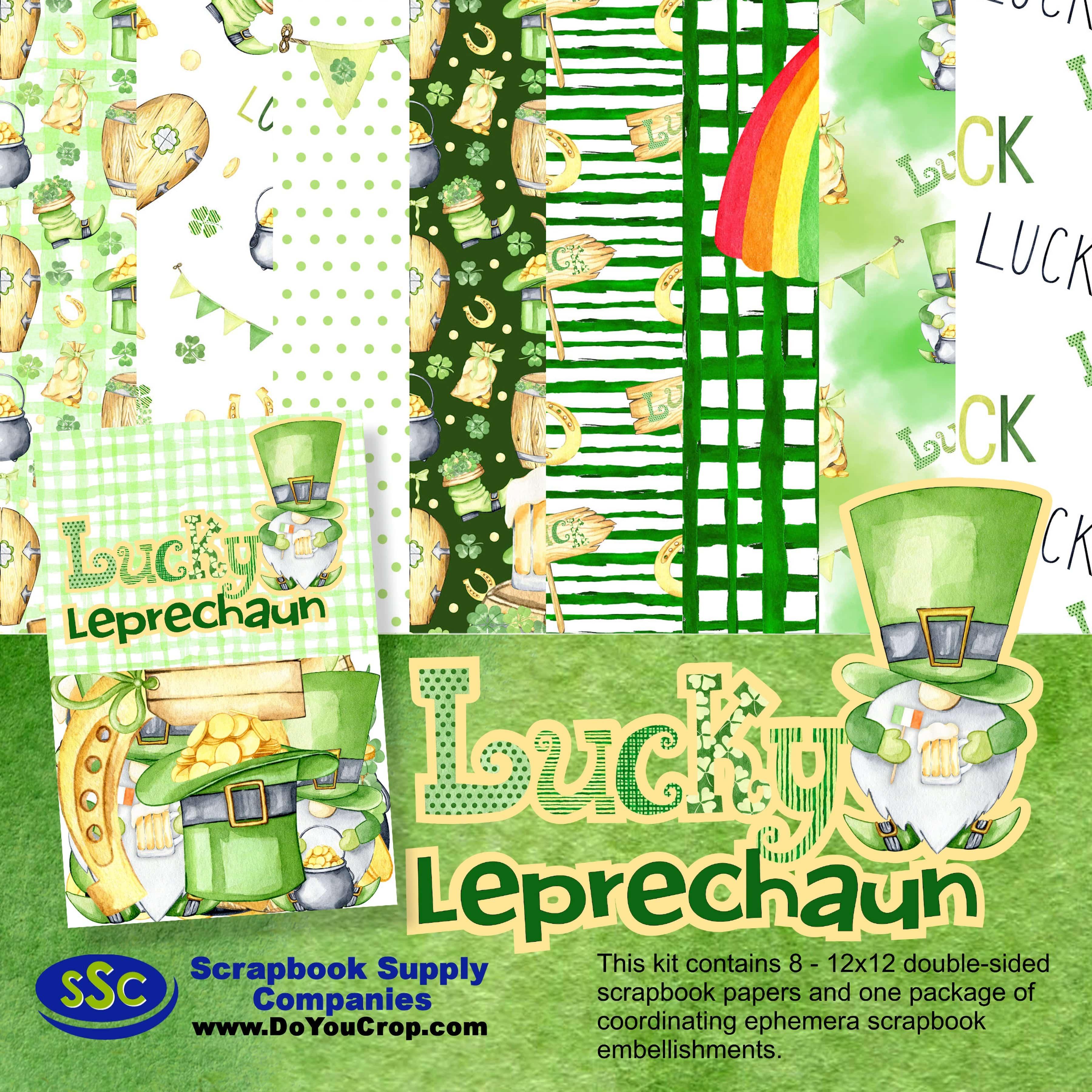 Lucky Leprechauns 12 x 12 Scrapbook Paper & Embellishment Kit by SSC Designs