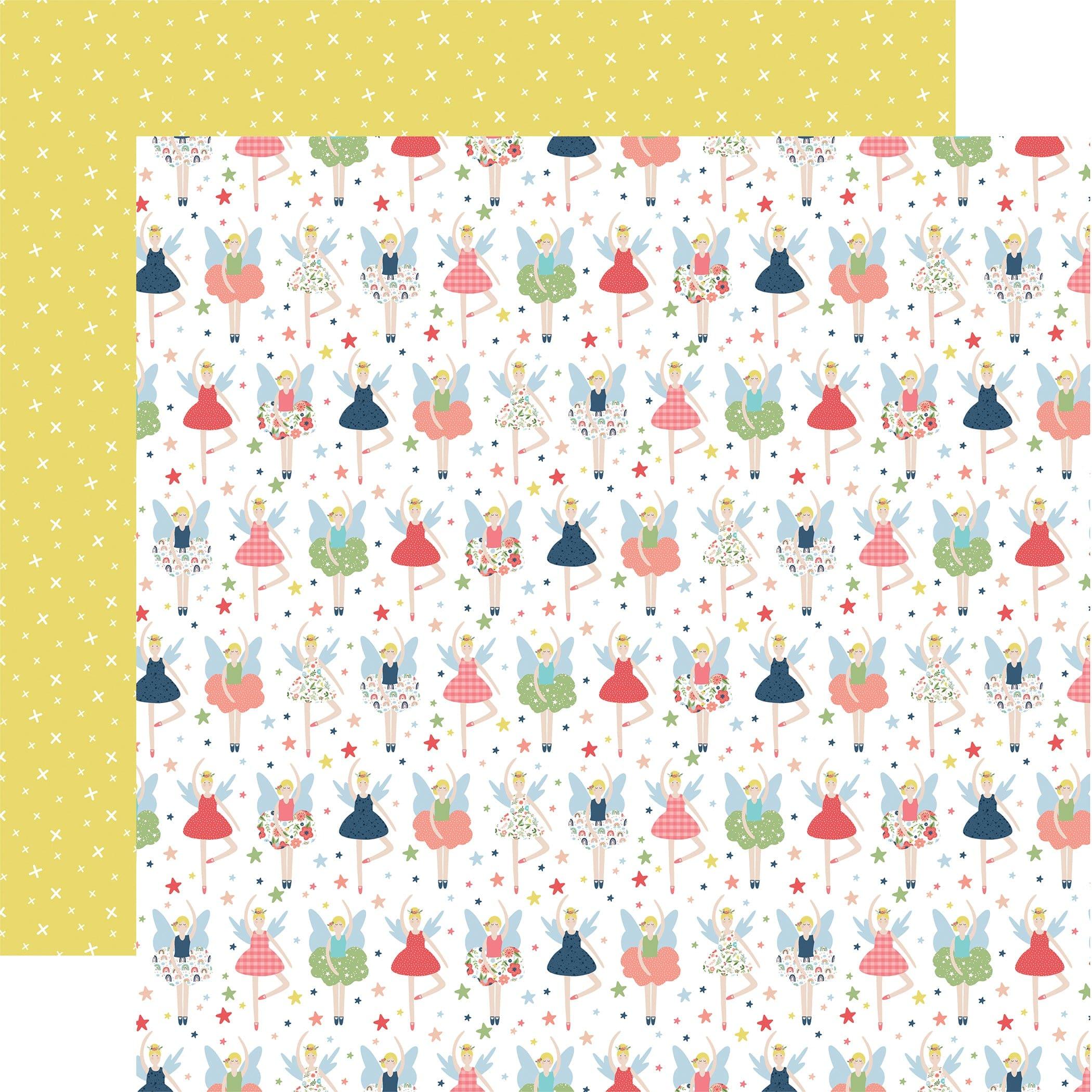 Little Dreamer Girl Collection Fairy Friends 12 x 12 Double-Sided Scrapbook Paper by Echo Park Paper
