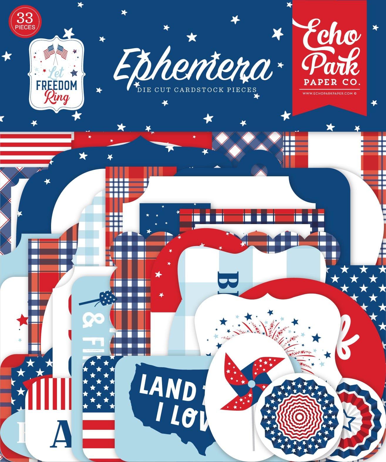 Let Freedom Ring Collection 5 x 5 Scrapbook Ephemera Die Cuts by Echo Park Paper - Scrapbook Supply Companies
