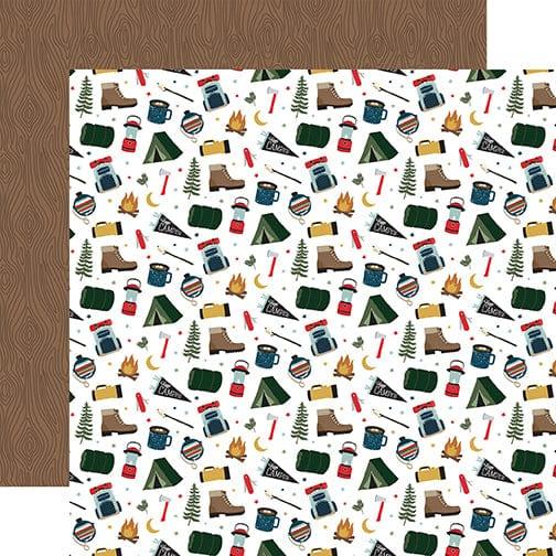 Let's Go Camping Collection Adventure Awaits 12 x 12 Double-Sided Scrapbook Paper by Echo Park Paper - Scrapbook Supply Companies