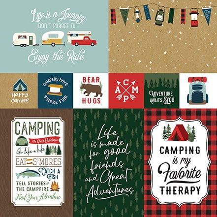 Let's Go Camping Collection 4 x 6 Journaling Cards 12 x 12 Double-Sided Scrapbook Paper by Echo Park Paper - Scrapbook Supply Companies