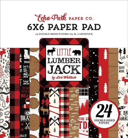 Little Lumberjack Collection 6 x 6 Paper Pad by Echo Park Paper - 24 Double-Sided Papers - Scrapbook Supply Companies
