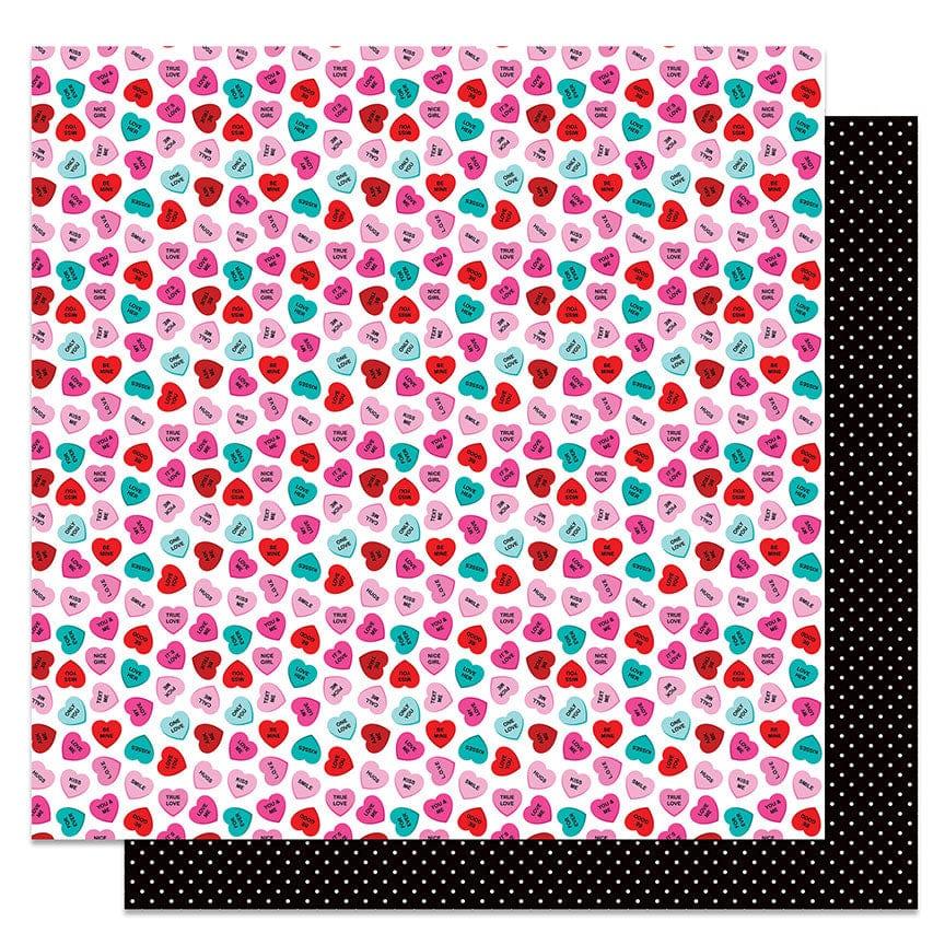 Tulla & Norbert's Love Story Collection Candy Hearts 12 x 12 Double-Sided Scrapbook Paper by Photo Play Paper - Scrapbook Supply Companies