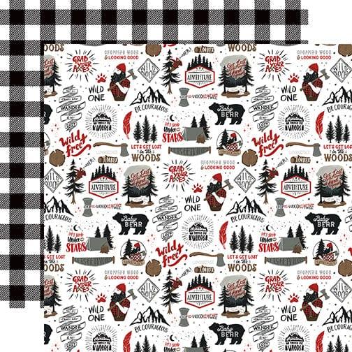 Let's Lumberjack Collection Wild & Free 12 x 12 Double-Sided Scrapbook Paper by Echo Park Paper - Scrapbook Supply Companies