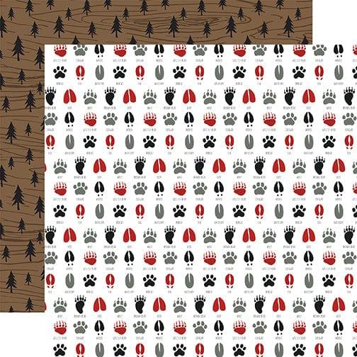 Let's Lumberjack Collection Animal Tracks 12 x 12 Double-Sided Scrapbook Paper by Echo Park Paper - Scrapbook Supply Companies