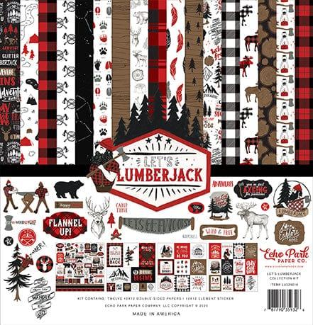 Let's Lumberjack 13-Piece Collection Kit by Echo Park Paper-12 Papers, 1 Sticker