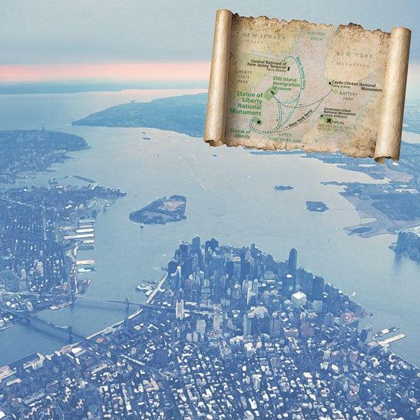 National Park Collection New York National Monument Statue of Liberty 12 x 12 Double-Sided Scrapbook Paper by Scrapbook Customs - Scrapbook Supply Companies