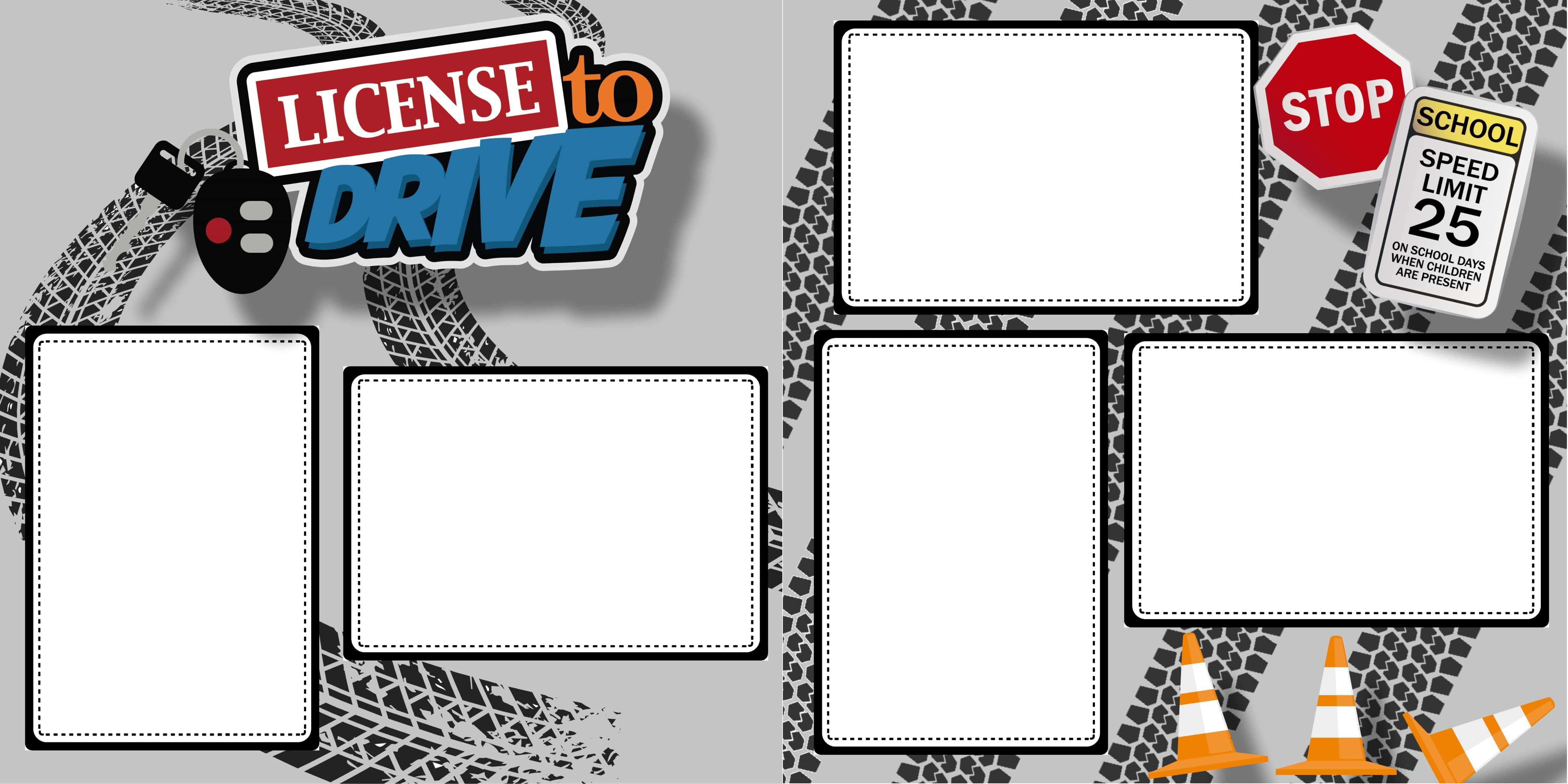 License To Drive Student Driver (2) - 12 x 12 Premade, Printed Scrapbook Pages by SSC Designs