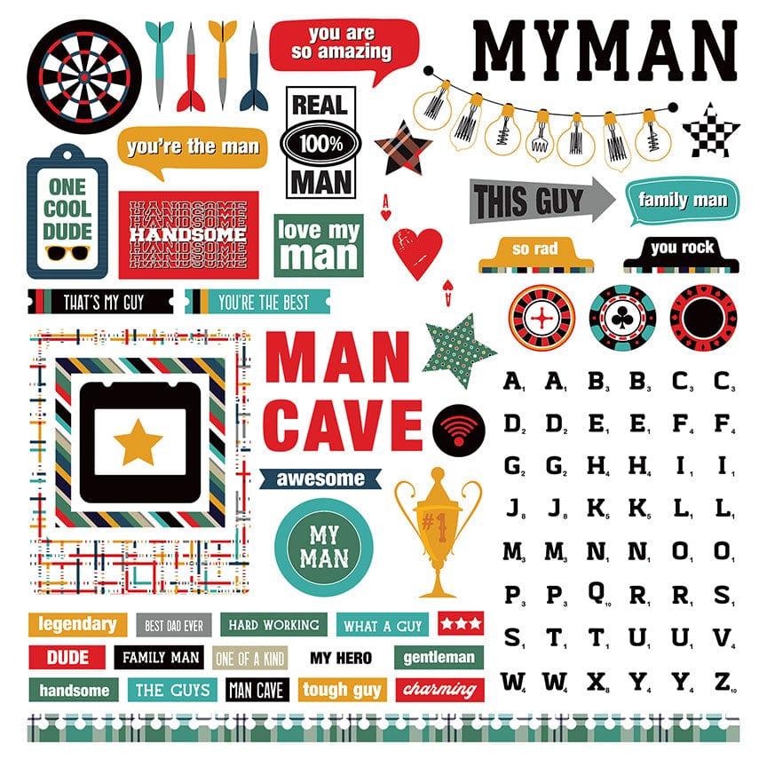You're The Man Collection 12 x 12 Cardstock Scrapbook Sticker Sheet by Photo Play Paper