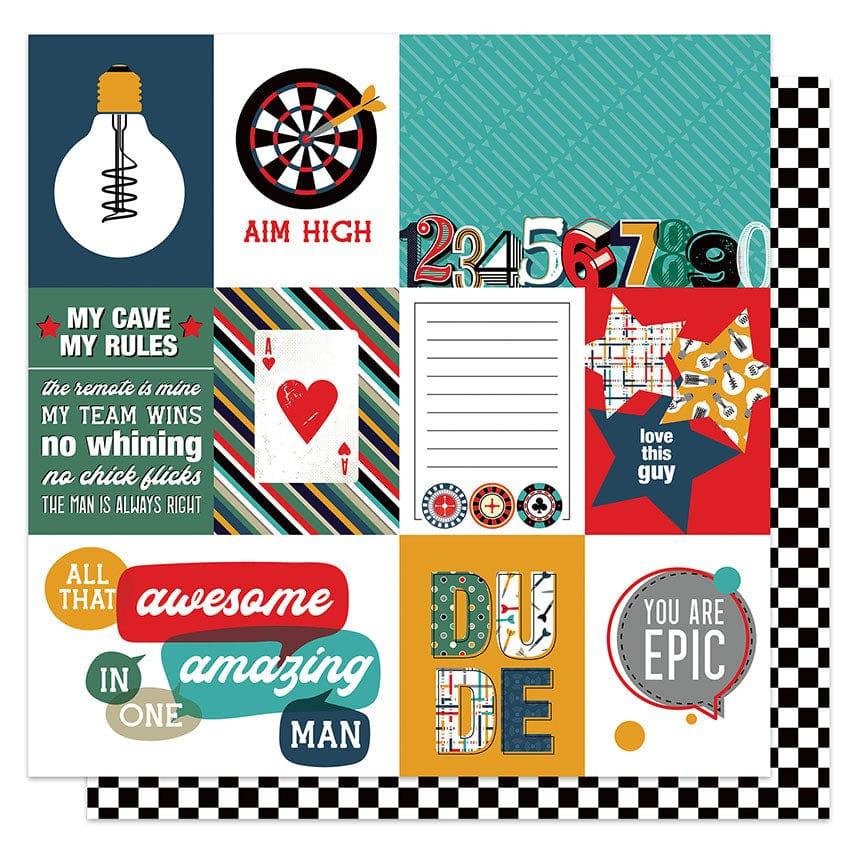 You're The Man Collection You Are Epic 12 x 12 Double-Sided Scrapbook Paper by Photo Play Paper
