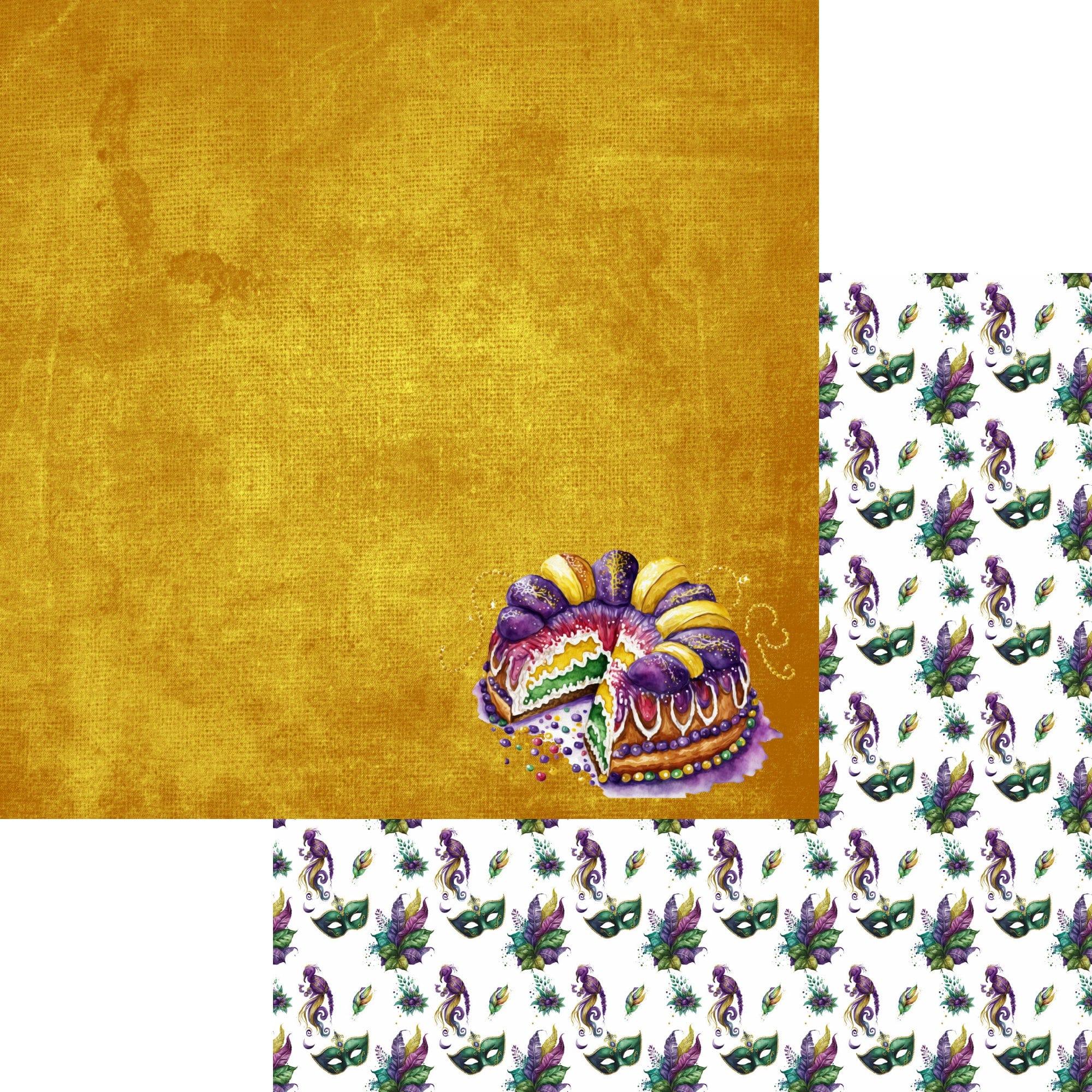 Mardi Gras Collection 12 x 12 Double-Sided Scrapbook Paper & Ephemera Embellishments Kit by SSC Designs - Scrapbook Supply Companies