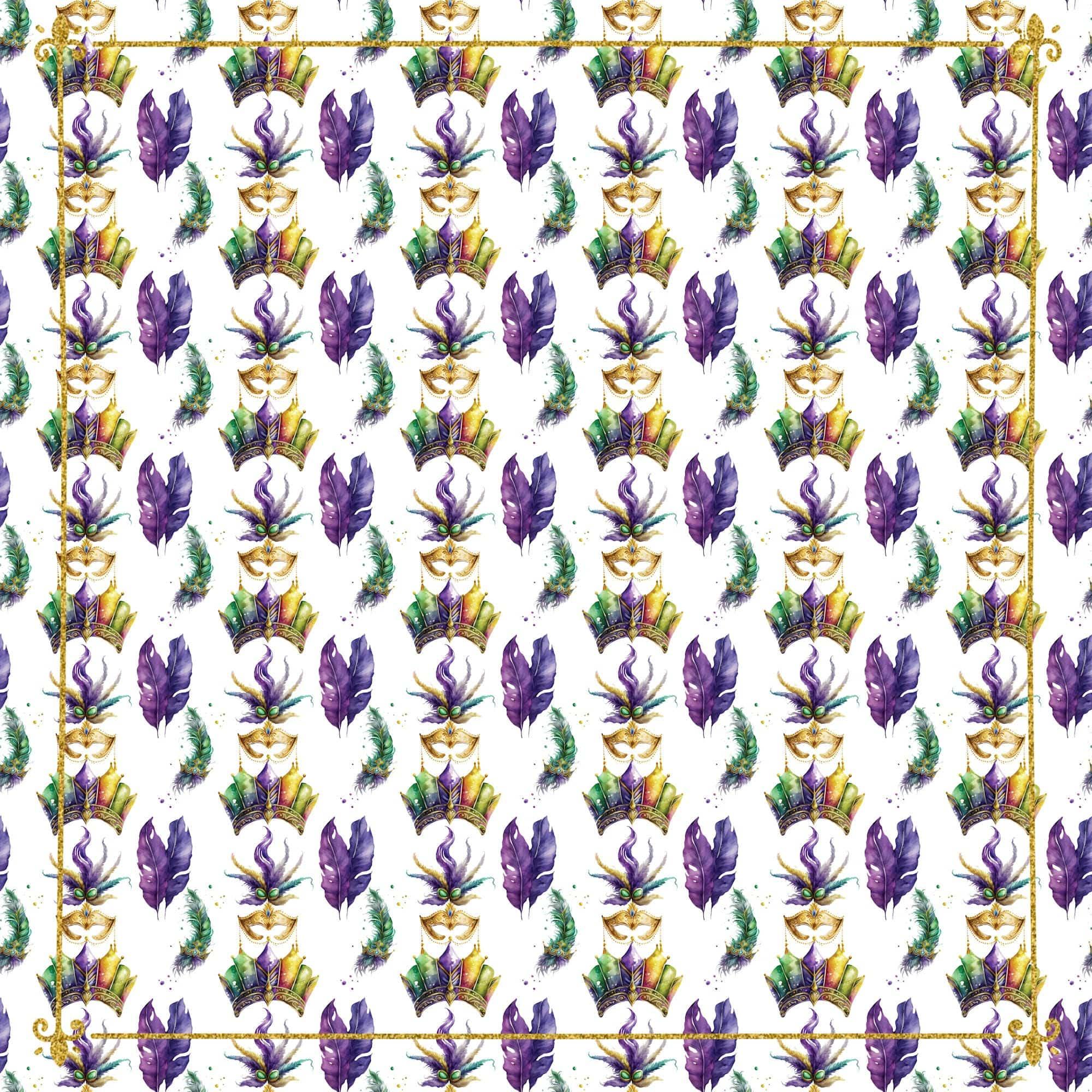 Mardi Gras Collection Fleur De Lis 12 x 12 Double-Sided Scrapbook Paper by SSC Designs - Scrapbook Supply Companies