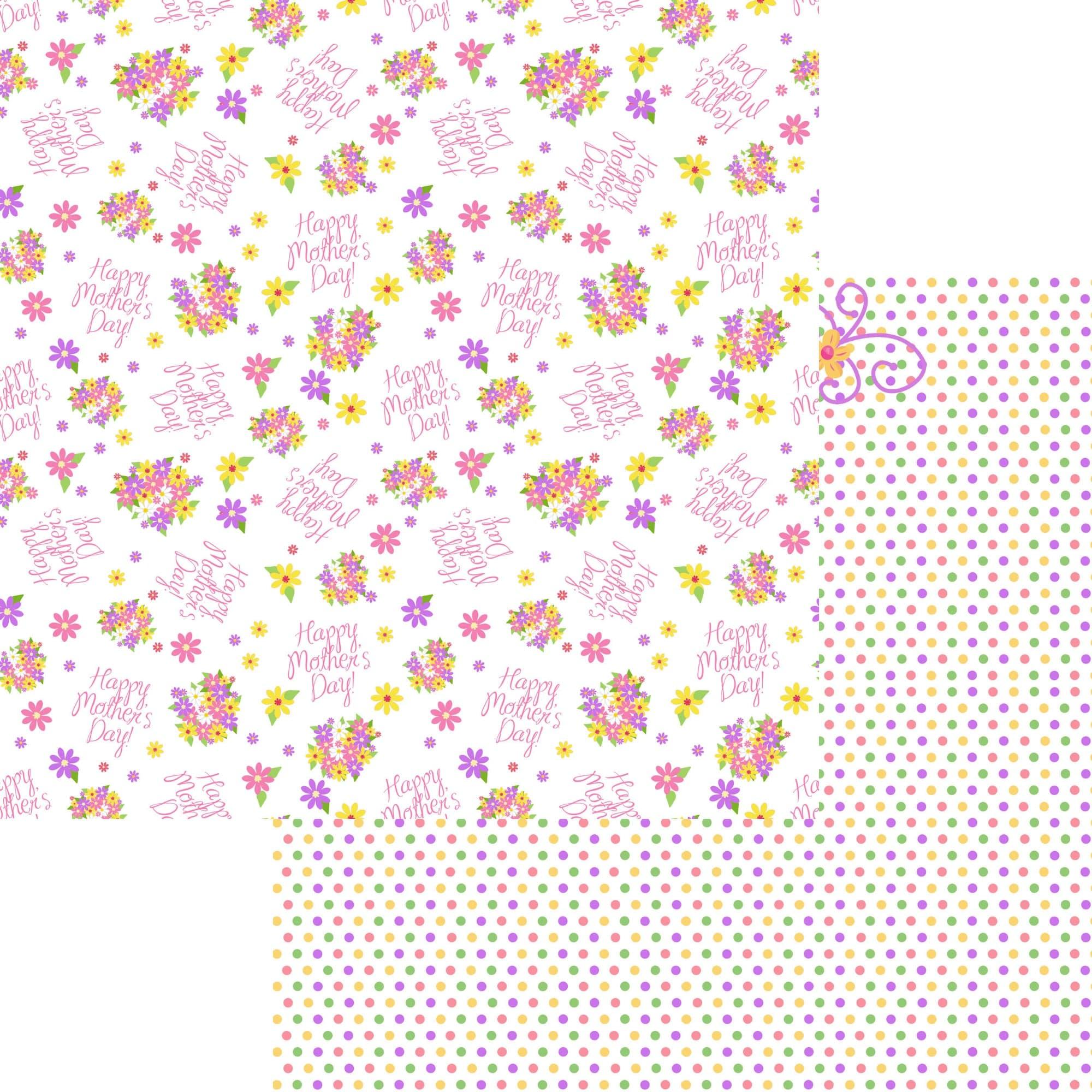 Mother's Day Collection Happy Mother's Day 12 x 12 Double-Sided Scrapbook Paper by SSC Designs