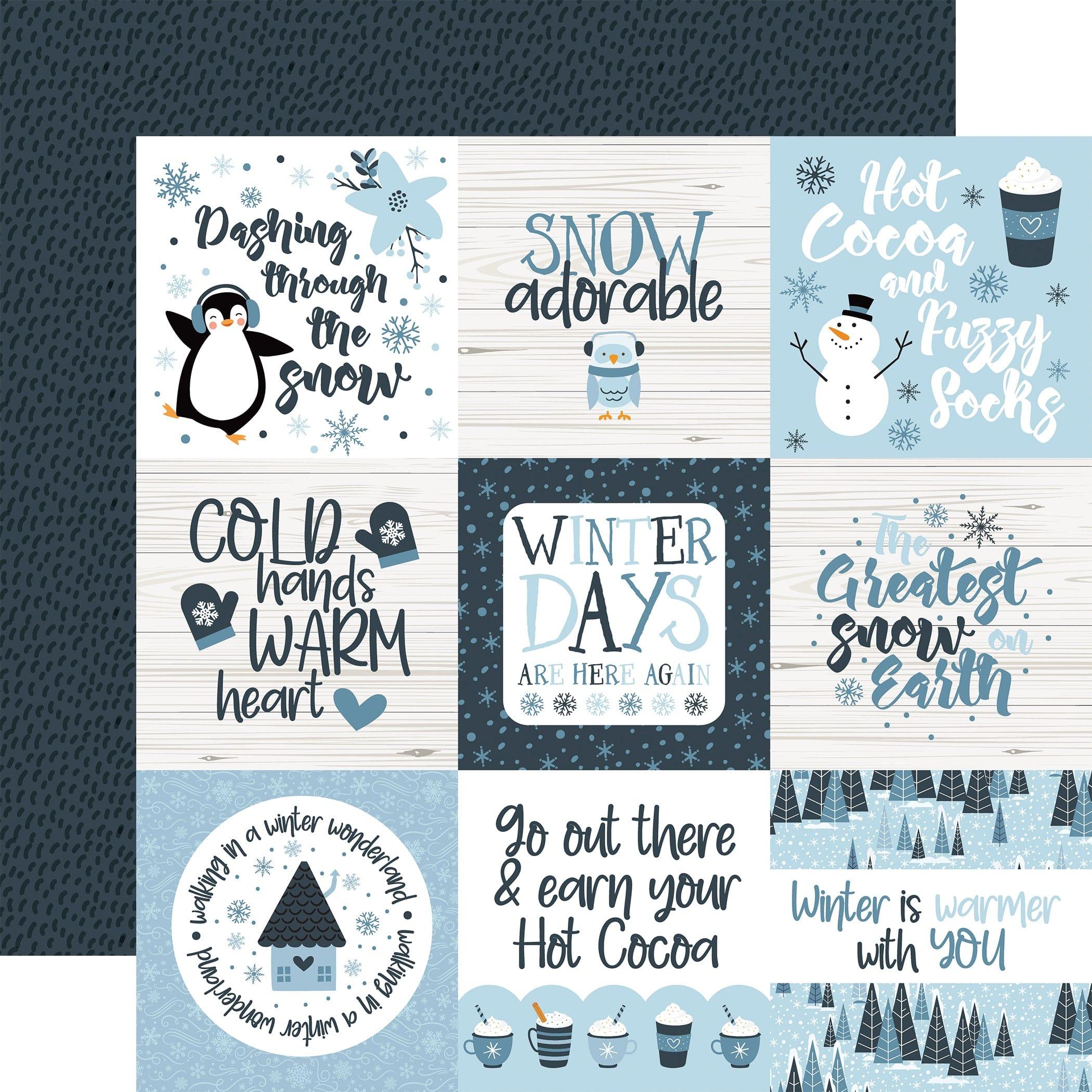 The Magic of Winter Collection 4x4 Journaling Cards 12 x 12 Double-Sided Scrapbook Paper by Echo Park Paper - Scrapbook Supply Companies