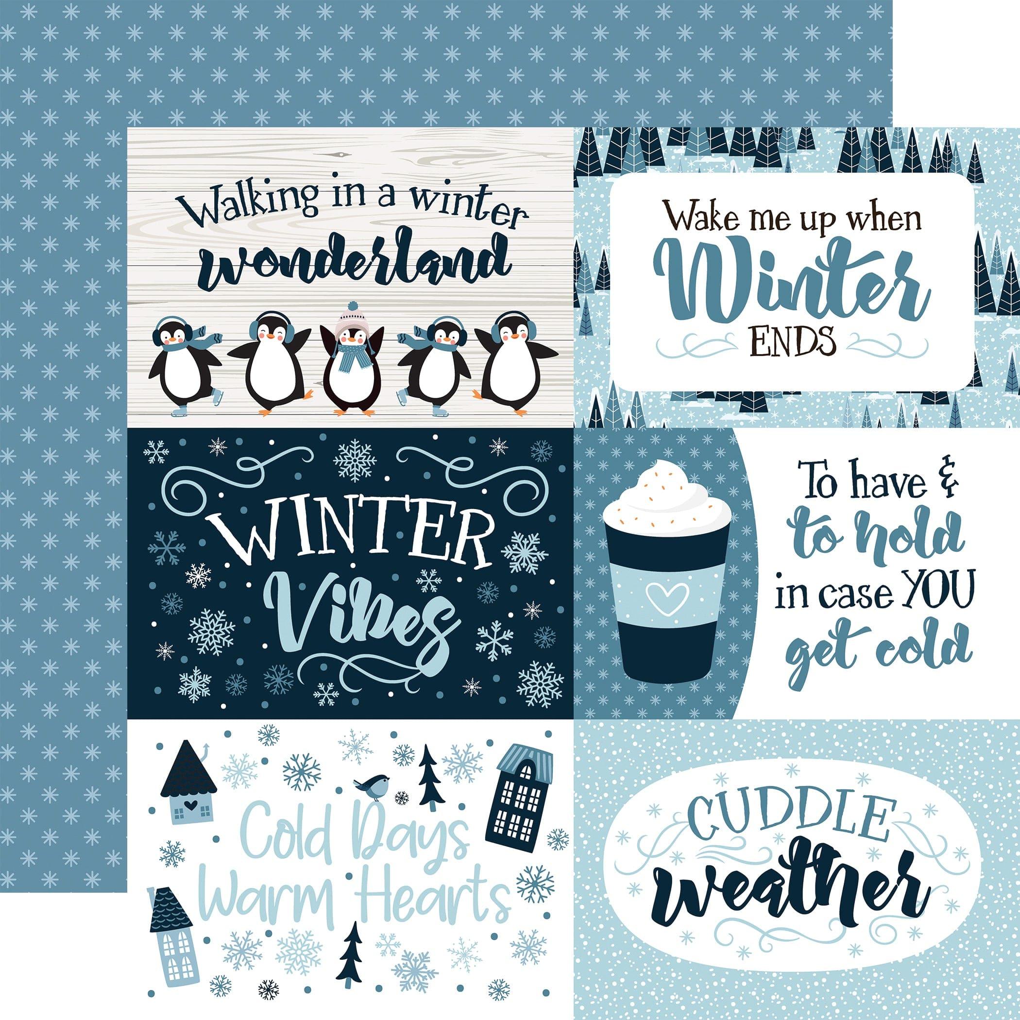 The Magic of Winter Collection 6x4 Journaling Cards 12 x 12 Double-Sided Scrapbook Paper by Echo Park Paper - Scrapbook Supply Companies