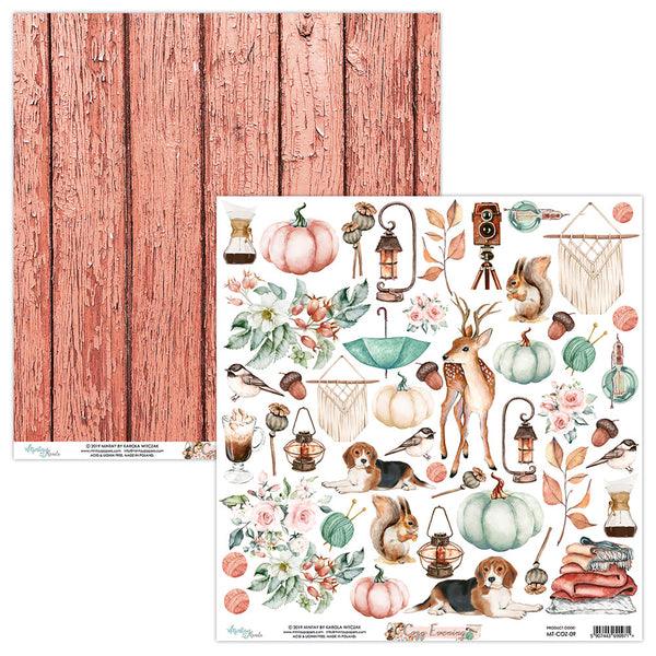 Cozy Evening Collection Cozy Elements 12 x 12 Double-Sided Scrapbook Paper by Mintay Papers
