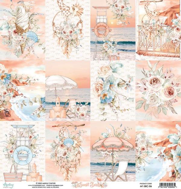 Sunset Beach Collection Journaling Cards 12 x 12 Double-Sided Scrapbook Paper by Mintay Papers - Scrapbook Supply Companies