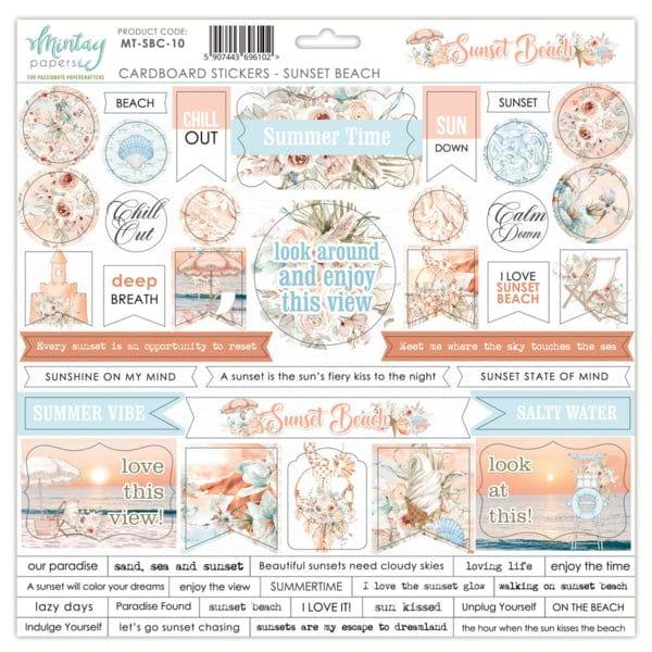 Sunset Beach Collection 12 x 12 Cardstock Scrapbook Sticker Sheet by Mintay Papers - Scrapbook Supply Companies