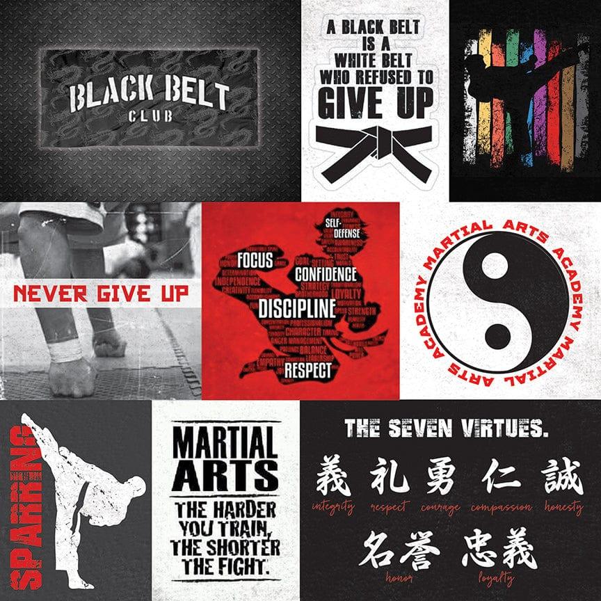 Martial Arts Collection Black Belt 12 x 12 Double-Sided Scrapbook Paper by Photo Play Paper - Scrapbook Supply Companies