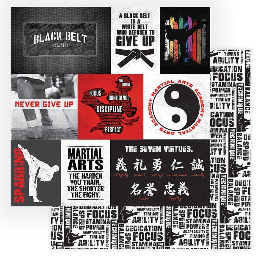 Martial Arts Collection Black Belt 12 x 12 Double-Sided Scrapbook Paper by Photo Play Paper - Scrapbook Supply Companies