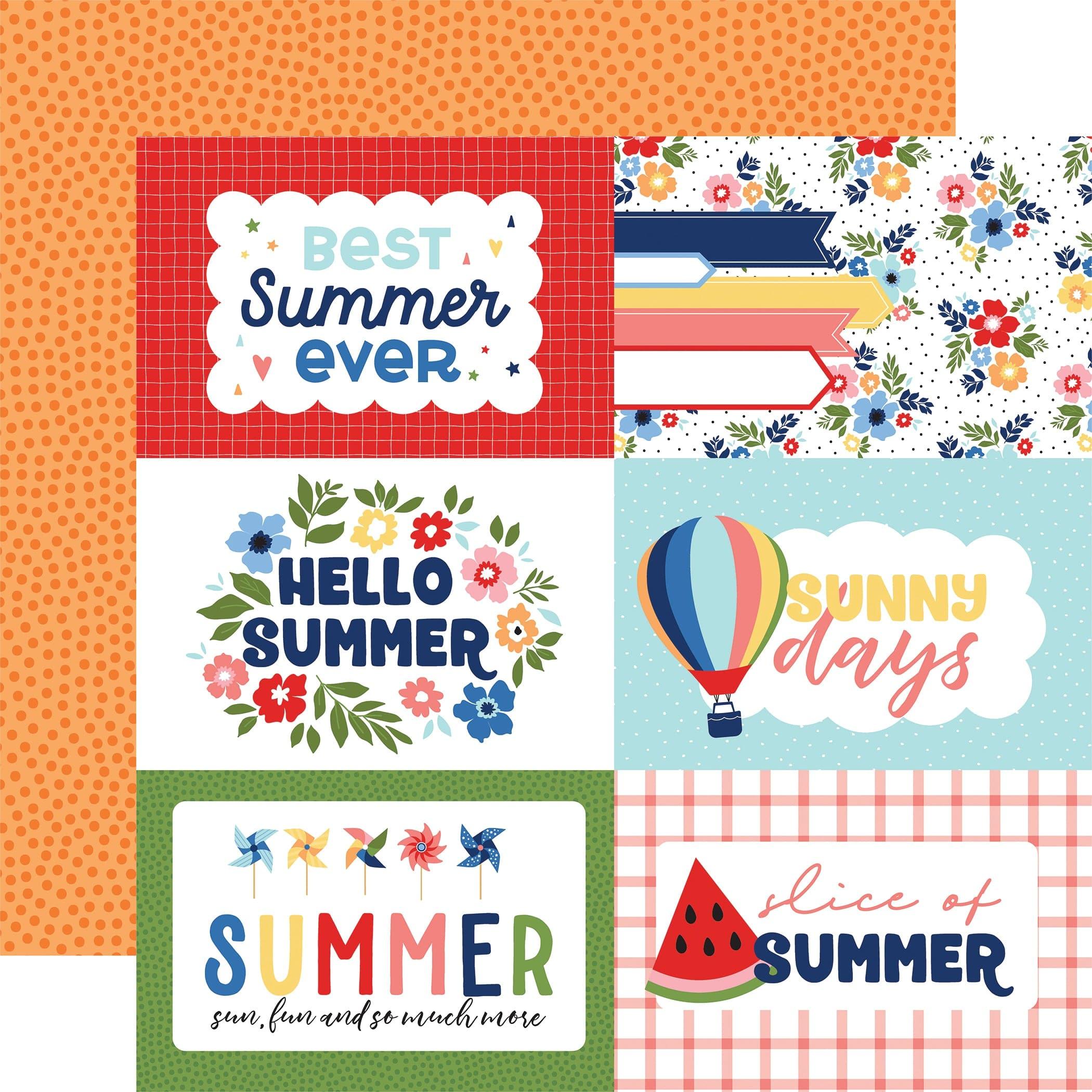 My Favorite Summer Collection 6x4 Journaling Cards 12 x 12 Double-Sided Scrapbook Paper by Echo Park Paper - Scrapbook Supply Companies