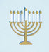 Hanukkah Menorah 4 x 6 Gold Glittered Laser Cut Scrapbook Embellishment by SSC Laser Designs