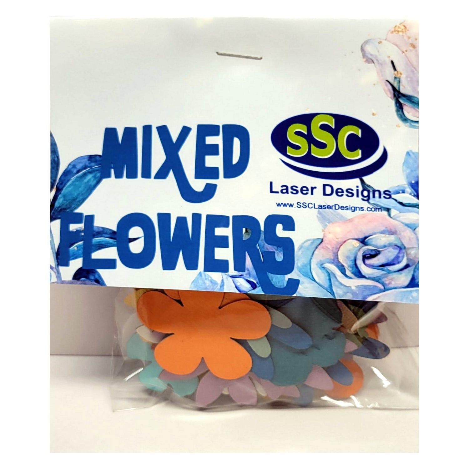 Mixed Flowers Collection Laser Cut Scrapbook Embellishment by SSC Laser Designs - 100/Pkg