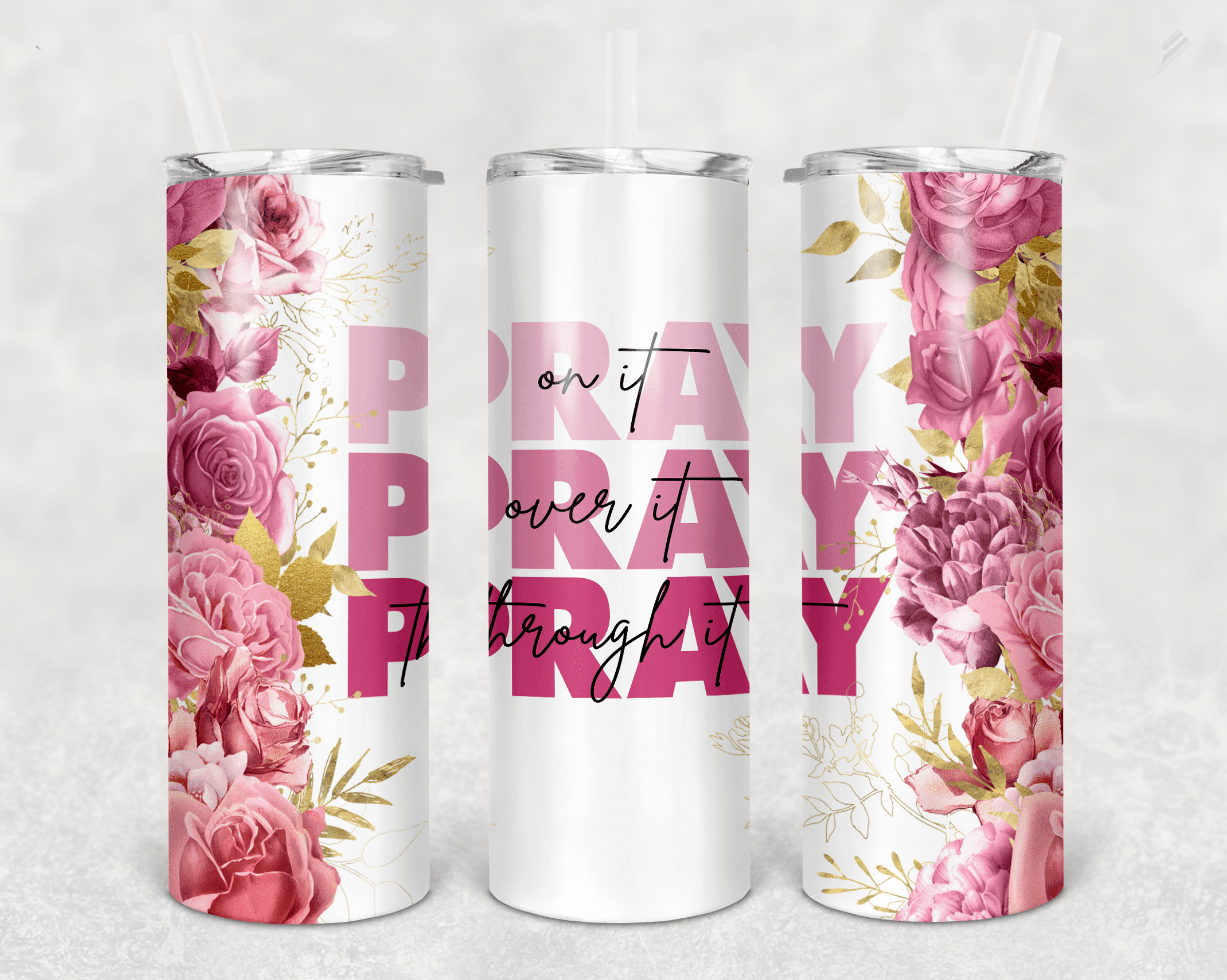 Pray, Pray, Pray 30 oz. Straight Skinny Tumbler by SSC Designs - Scrapbook Supply Companies