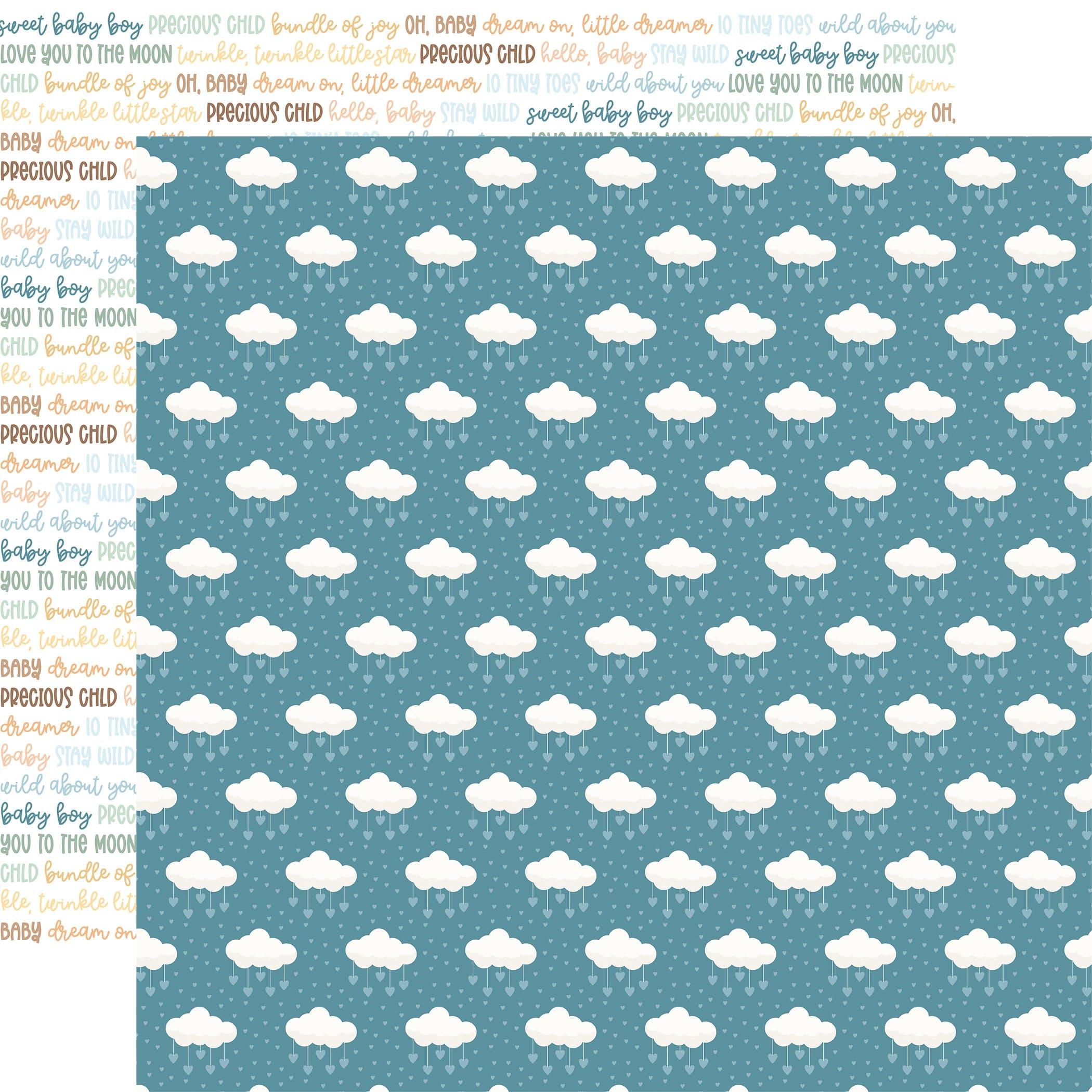 Our Baby Boy Collection Dreamy Clouds 12 x 12 Double-Sided Scrapbook Paper by Echo Park Paper - Scrapbook Supply Companies