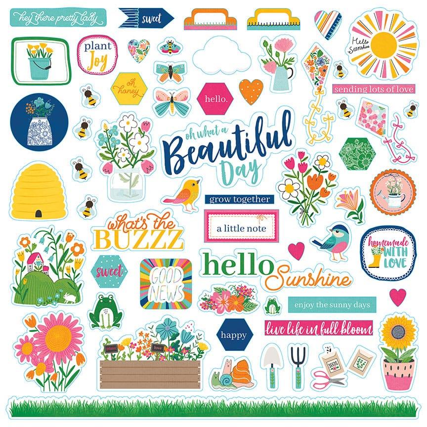 Oh What A Beautiful Day Collection 12 x 12 Cardstock Scrapbook Sticker Sheet by Photo Play Paper