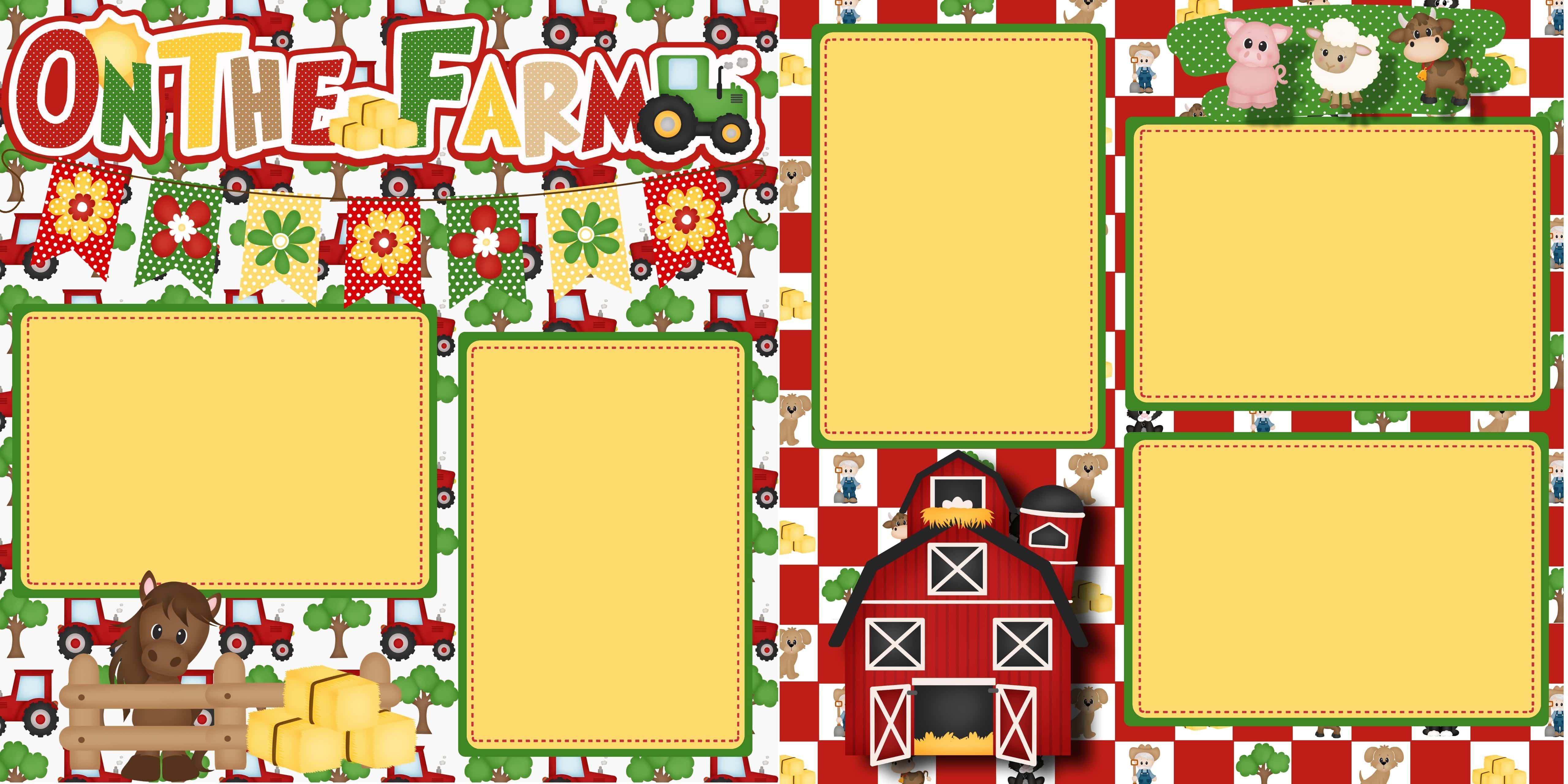 On the Farm (2) - 12 x 12 Premade, Printed Scrapbook Pages by SSC Designs