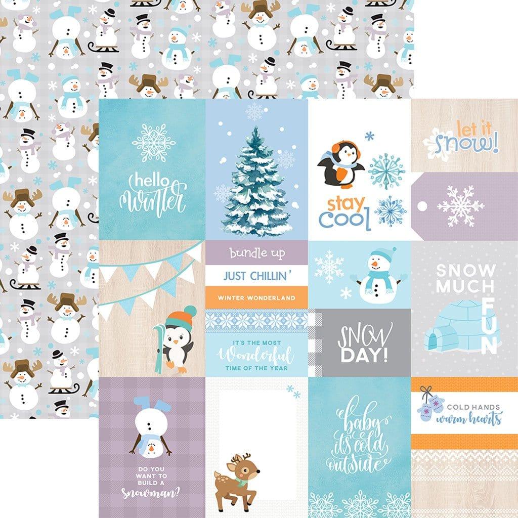 Snow Much Fun Collection Stay Cool Tags 12 x 12 Double-Sided Scrapbook Paper by Paper House Productions - Scrapbook Supply Companies