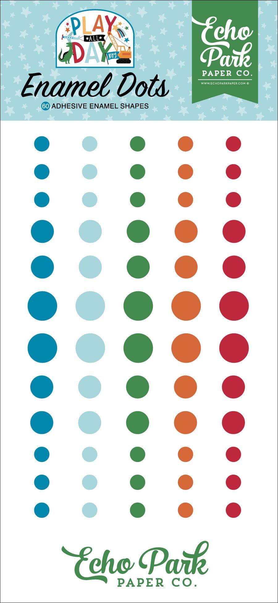 Play All Day Boy Collection 3 x 6 Self-Adhesive Enamel Dots Scrapbook Embellishments by Echo Park Paper - Scrapbook Supply Companies