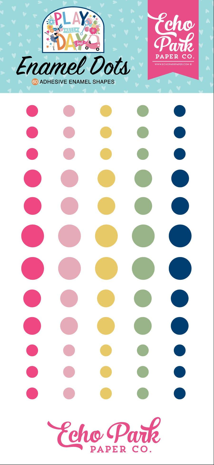 Play All Day Girl Collection 3 x 6 Self-Adhesive Enamel Dots Scrapbook Embellishments by Echo Park Paper - Scrapbook Supply Companies