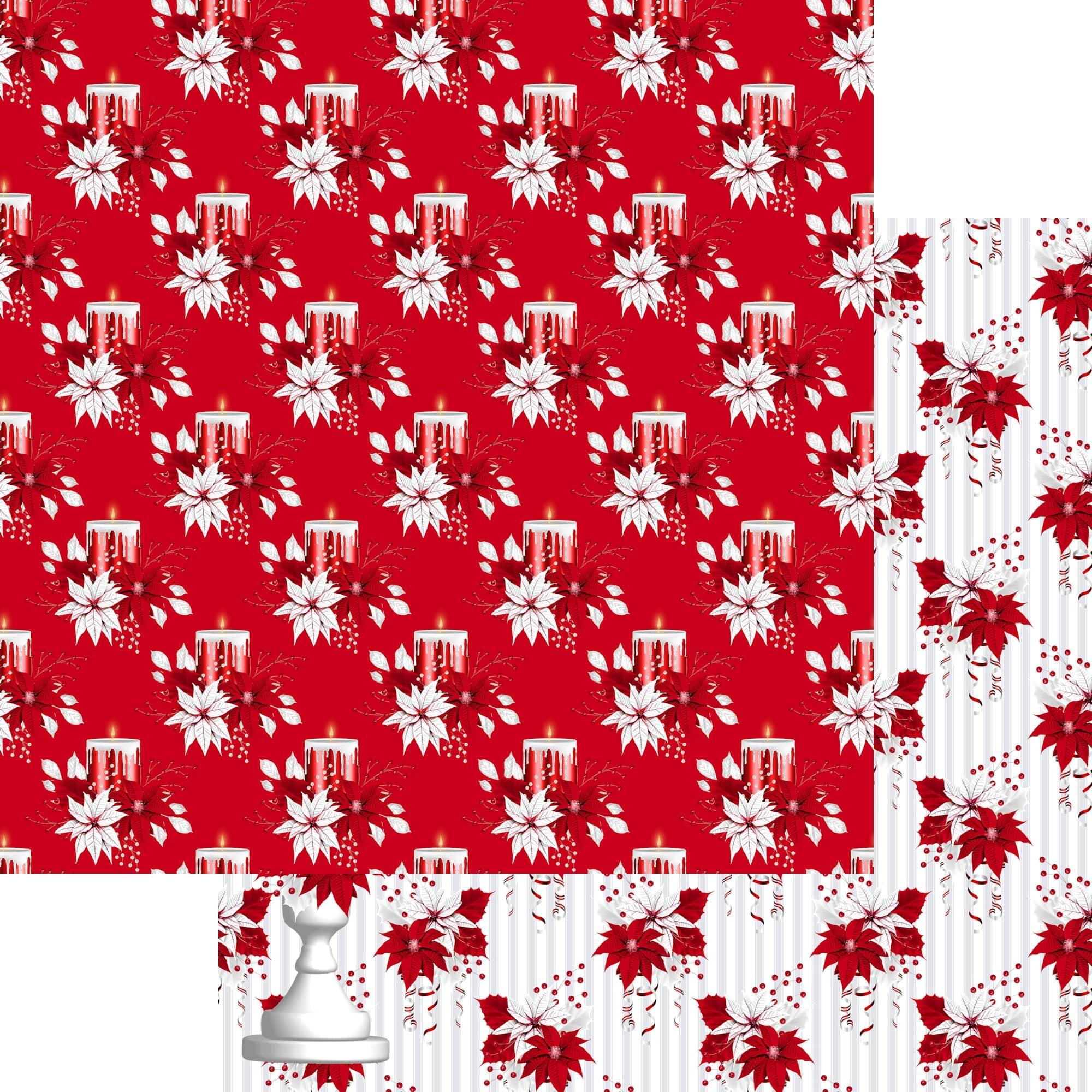 Peppermint Christmas Collection Flicker 12 x 12 Double-Sided Scrapbook Paper by SSC Designs