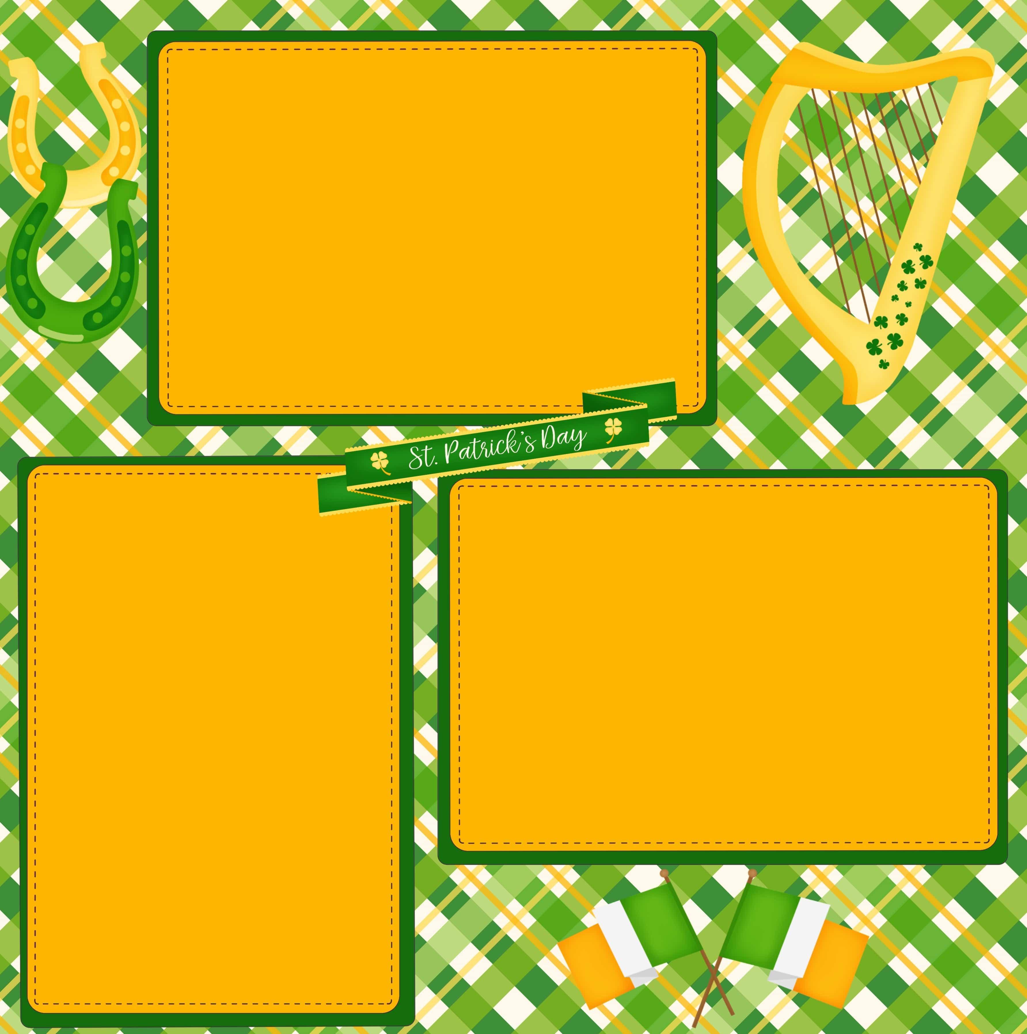 Irish Luck Collection St. Patrick's Day (2) - 12 x 12 Premade, Printed Scrapbook Pages by SSC Designs - Scrapbook Supply Companies