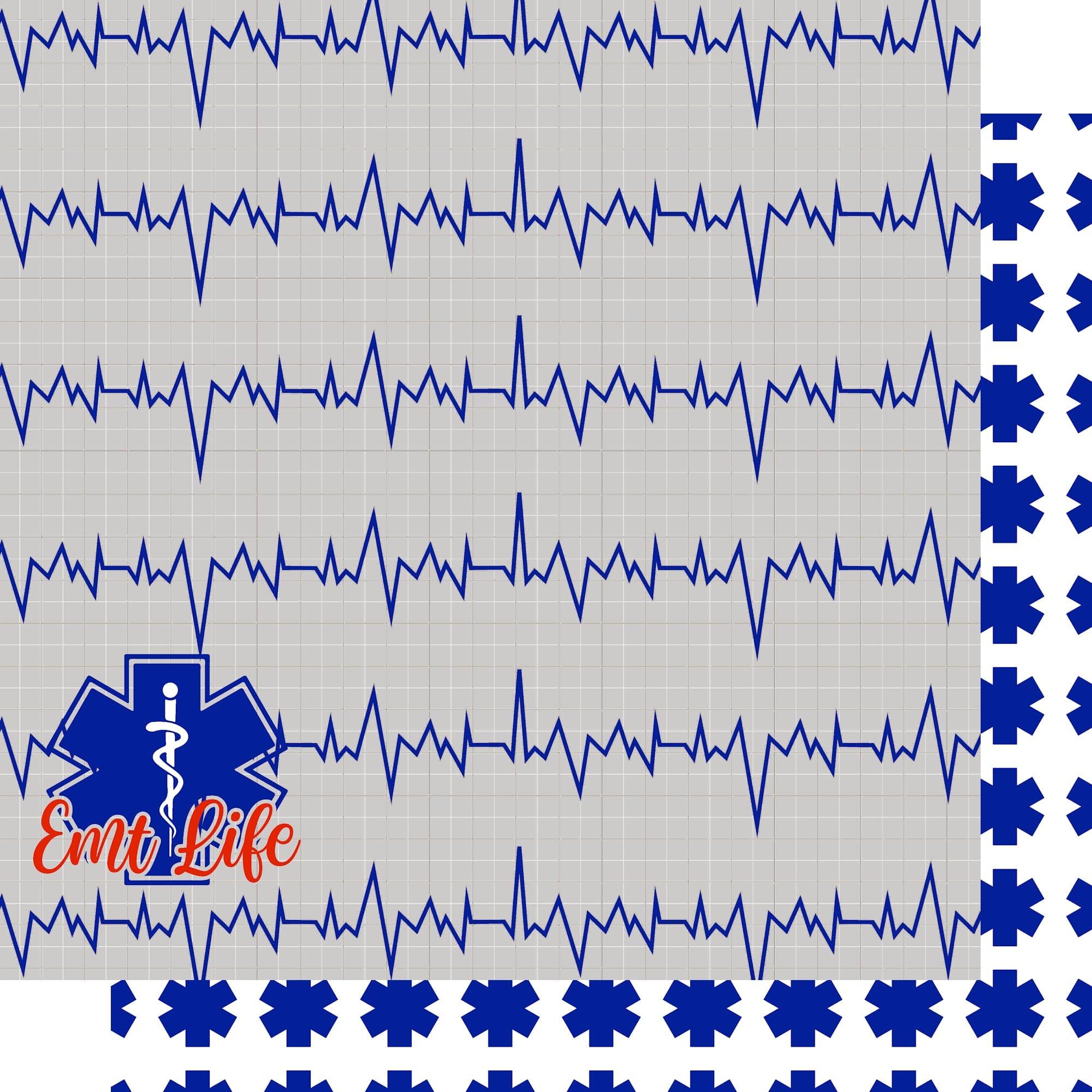 Occupation Collection EMT Emergency Medical Technician Pride 12 x 12 Double Sided Scrapbook Paper by SSC Designs