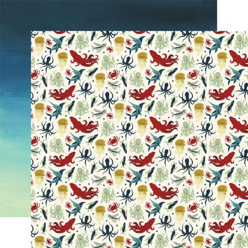 Pirate Tales Collection Sea Monster 12 x 12 Double-Sided Scrapbook Paper by Echo Park Paper - Scrapbook Supply Companies