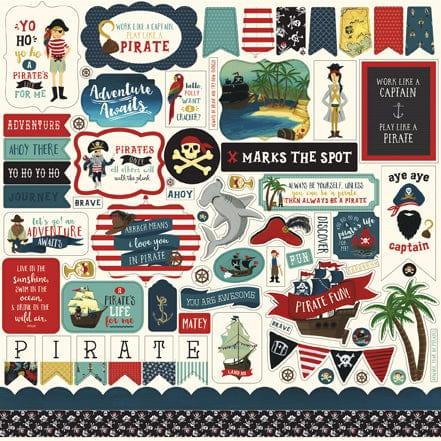 Pirate Tales Collection 12 x 12 Scrapbook Sticker Sheet by Echo Park Paper - Scrapbook Supply Companies