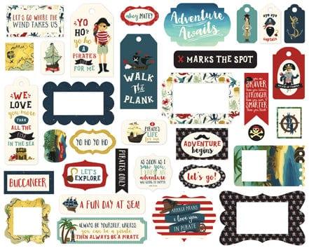 Pirate Tales Collection 5 x 5 Frames & Tags Die Cut Scrapbook Embellishments by Echo Park Paper - Scrapbook Supply Companies