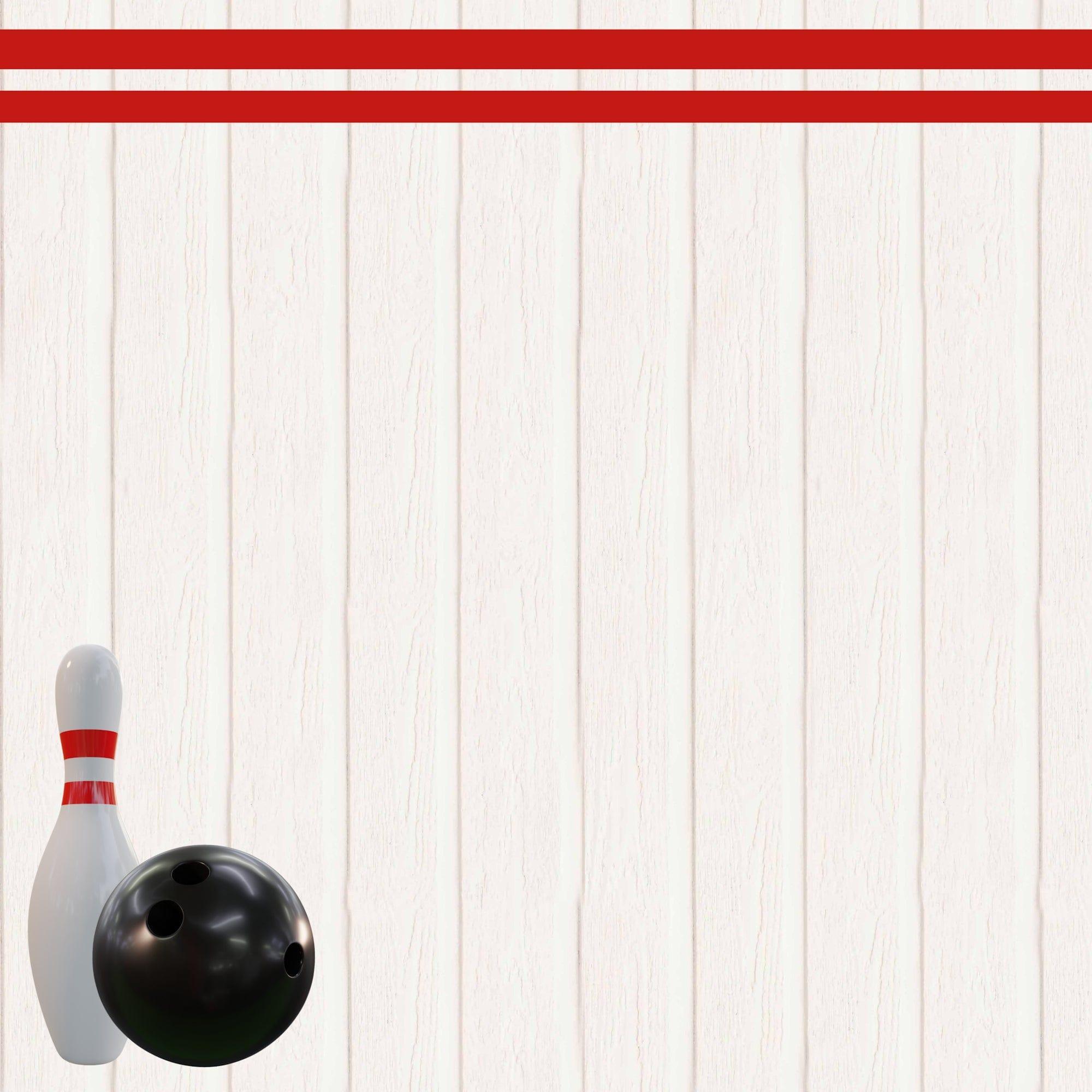 Play Hard Collection Bowling 12 x 12 Double-Sided Scrapbook Paper by SSC Designs
