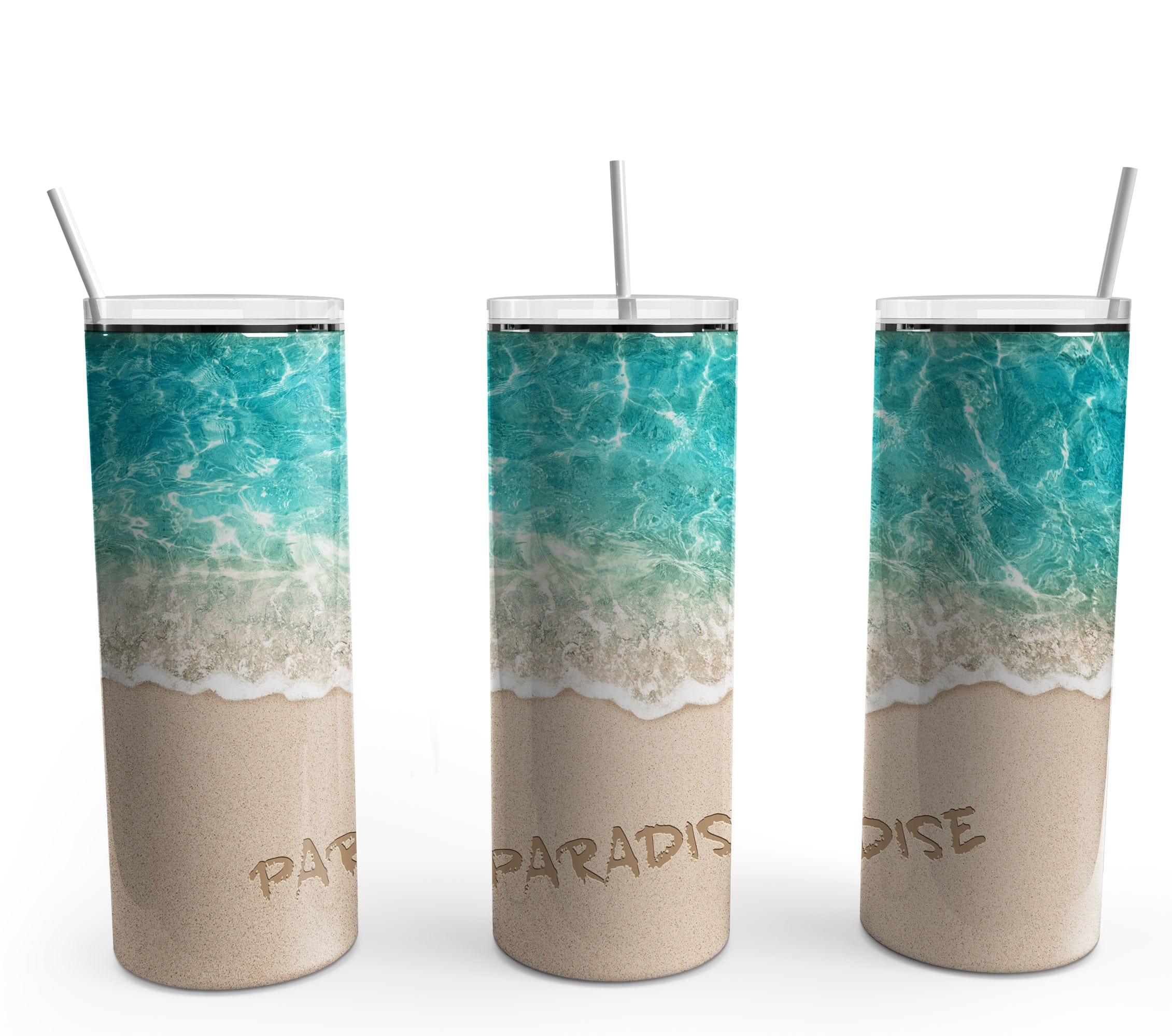Paradise Beach 30 oz. Straight Skinny Tumbler by SSC Designs - Scrapbook Supply Companies