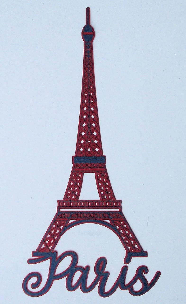 Paris Eiffel Tower 5 x 9 Laser Cut Scrapbook Embellishment by SSC Laser Designs