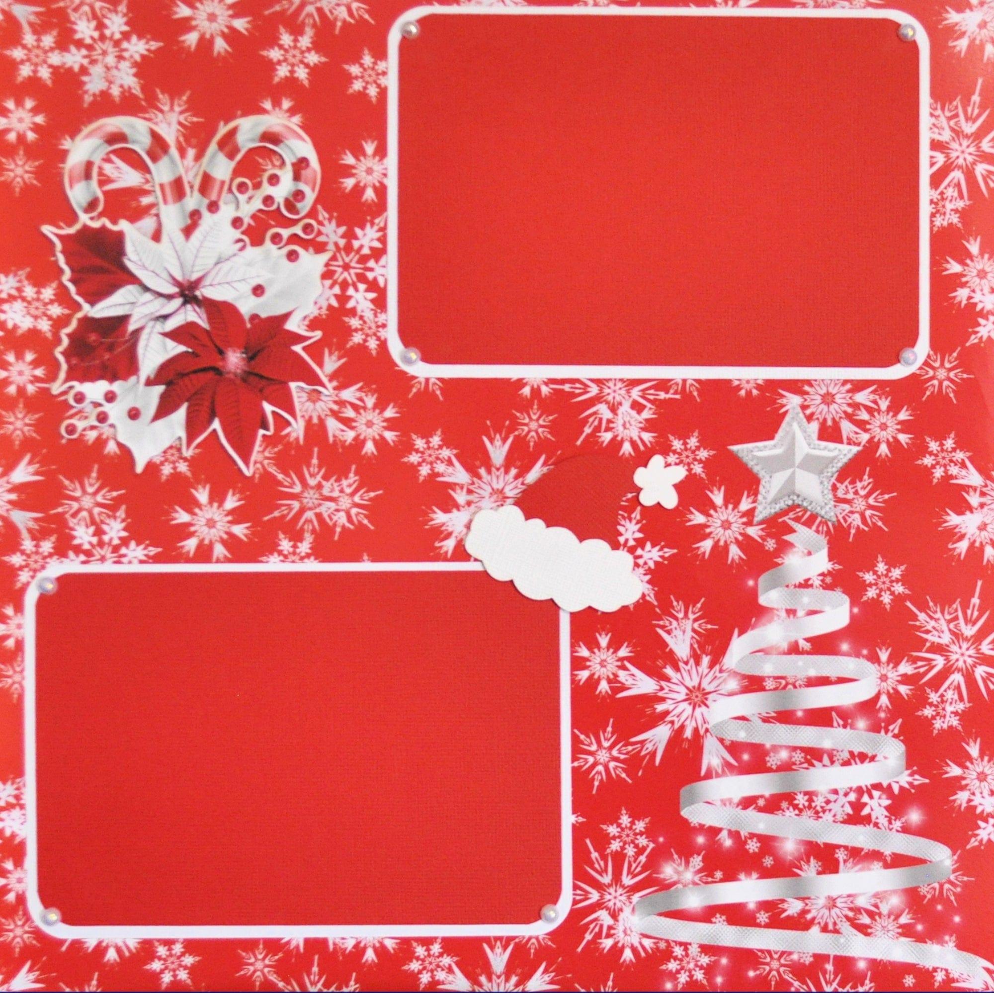 Peppermint Christmas 2 - 12 x 12 Pages, Fully-Assembled & Hand-Crafted 3D Scrapbook Premade by SSC Designs - Scrapbook Supply Companies
