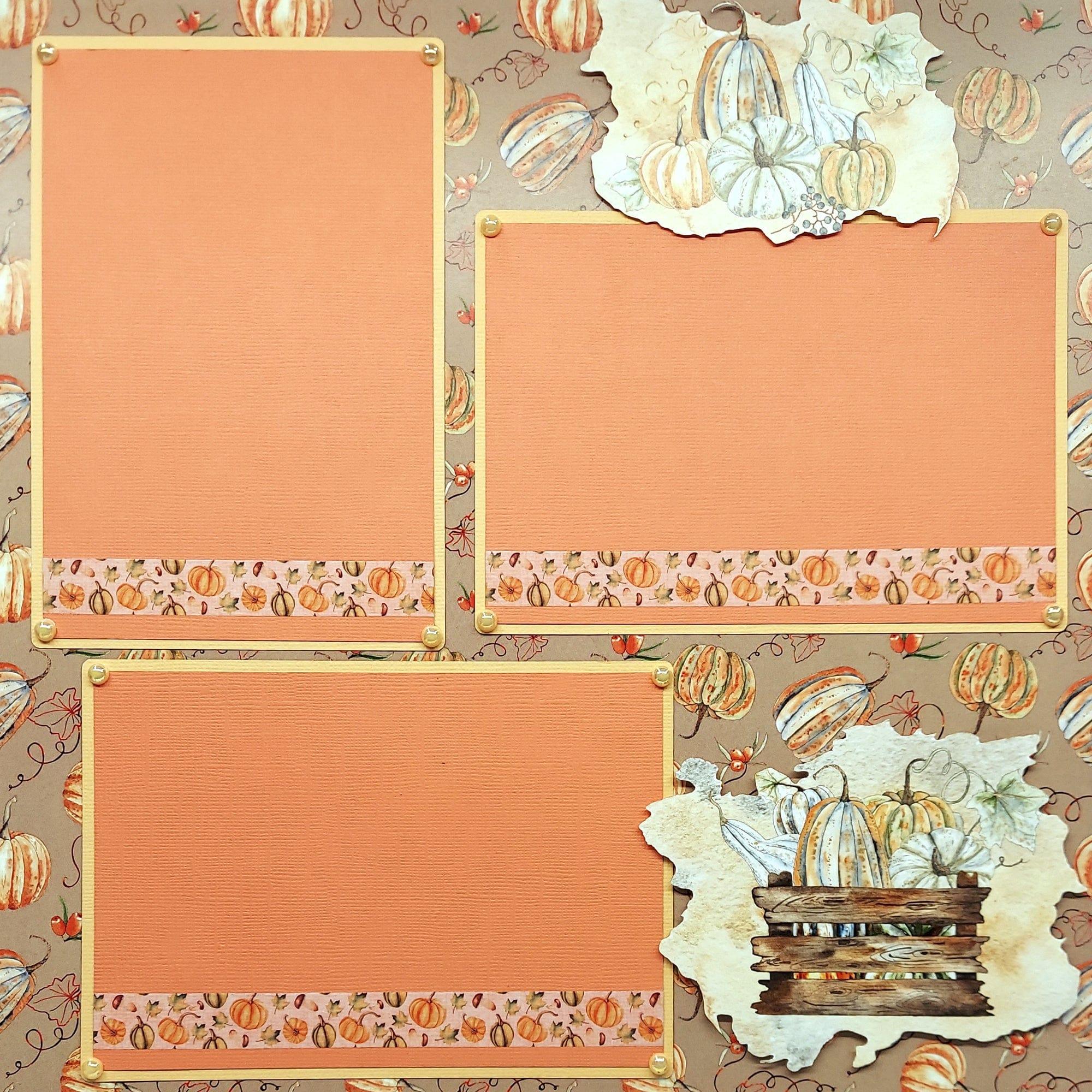 Pumpkin Patch Collection Picking Pumpkins 2 - 12 x 12 Premade, Hand-Embellished Scrapbook Premades by SSC Designs - Scrapbook Supply Companies