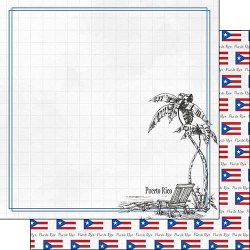 Travel Adventure Collection Puerto Rico Beach 12 x 12 Double-Sided Scrapbook Paper by Scrapbook Customs - Scrapbook Supply Companies