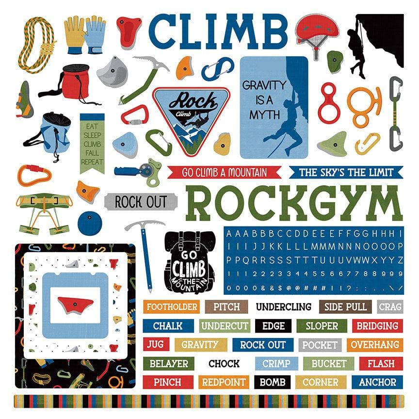 Rock Climbing Collection 12 x 12 Cardstock Scrapbook Sticker Sheet by Photo Play Paper