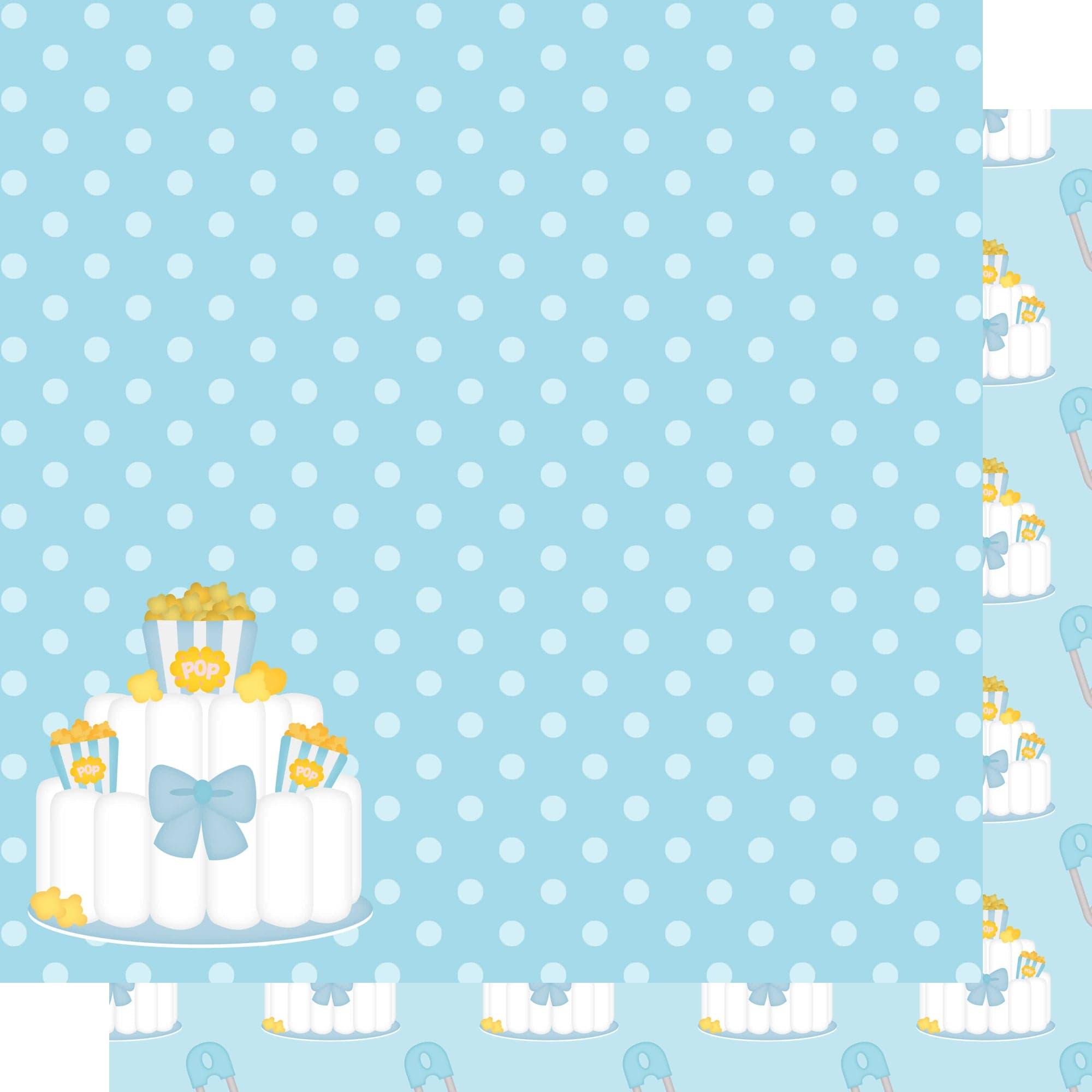 Ready To Pop Collection Diaper Cake 12 x 12 Double-Sided Scrapbook Paper by SSC Designs