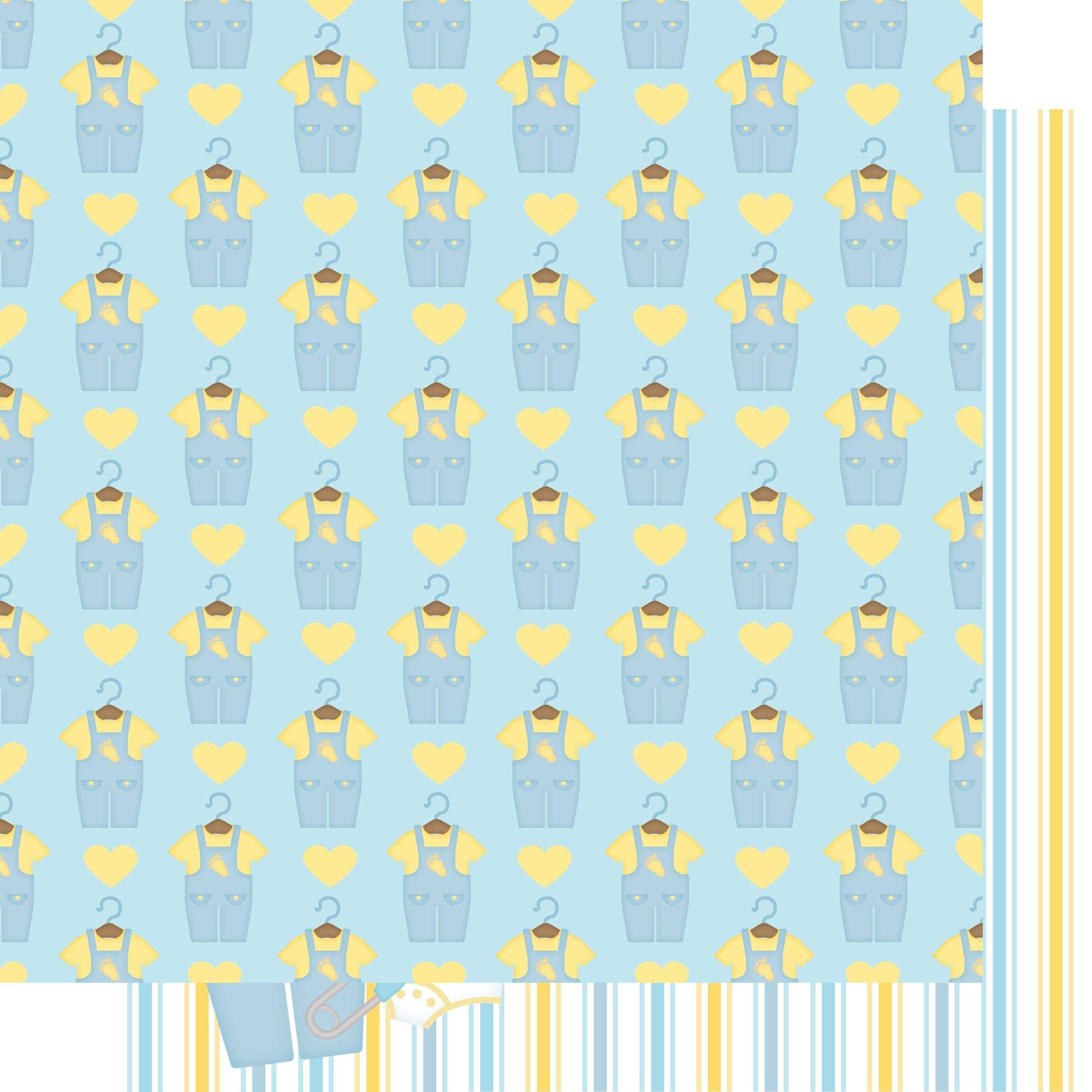 Ready To Pop Collection Onesie Boy 12 x 12 Double-Sided Scrapbook Paper by SSC Designs